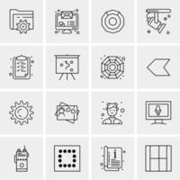 16 iconos de negocios universales vector ilustración de icono creativo para usar en proyectos relacionados con la web y dispositivos móviles