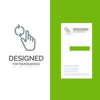 Finger Hand Refresh Gesture Grey Logo Design and Business Card Template vector