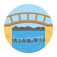 puente de río de moda vector