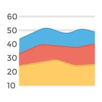 Trendy Area Chart vector