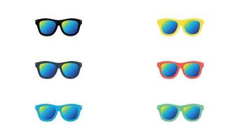 conjunto de gafas de sol de dibujos animados coloridos vector