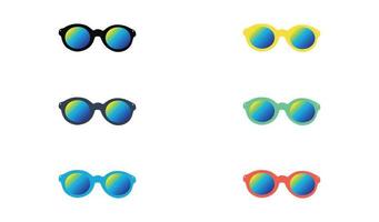 conjunto de gafas de sol de dibujos animados coloridos vector