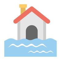 Trendy Flooded House vector