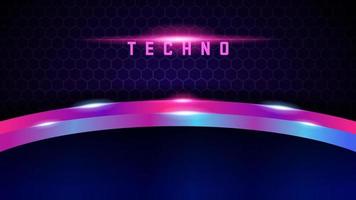 Techno glowing light abstract template background vector