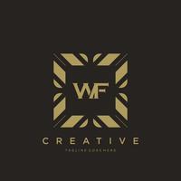 WF initial letter luxury ornament monogram logo template vector