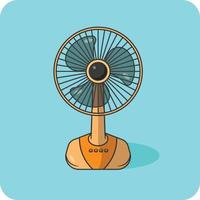 Electric Fan orange color, vector design and isolated background.