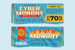 Cyber Monday voucher or coupon design template is easy to customize vector