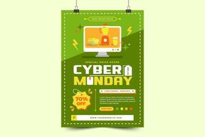 Cyber Monday poster or flyer template is easy to customize vector