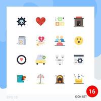 paquete de iconos de vector de stock de 16 signos y símbolos de línea para tienda de comercio electrónico bloques comerciales favoritos paquete editable de elementos de diseño de vector creativo