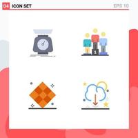 4 Thematic Vector Flat Icons and Editable Symbols of implementation athletics scales pedestal game Editable Vector Design Elements