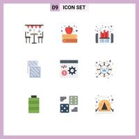 9 iconos creativos signos y símbolos modernos del navegador elementos de diseño vectorial editables de tela de finanzas futuras vector