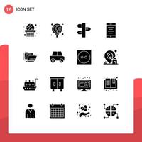 16 Universal Solid Glyphs Set for Web and Mobile Applications date file holiday cell mobile Editable Vector Design Elements