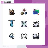 Set of 9 Modern UI Icons Symbols Signs for tea technology communication hard disk devices Editable Vector Design Elements