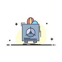 insurance Fragile product warranty health Flat Color Icon Vector