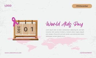 World aids day awareness background template vector