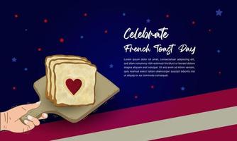 feliz día de la tostada francesa, celebración del día nacional de la tostada francesa, 28 de noviembre diseño vectorial de fondo vector