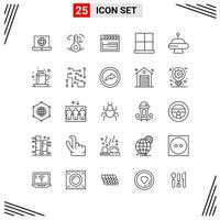 25 Icons Line Style. Grid Based Creative Outline Symbols for Website Design. Simple Line Icon Signs Isolated on White Background. 25 Icon Set. vector