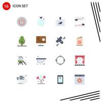 16 User Interface Flat Color Pack of modern Signs and Symbols of gossip communication timer buzz medicine Editable Pack of Creative Vector Design Elements