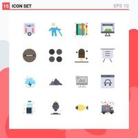 Universal Icon Symbols Group of 16 Modern Flat Colors of website design notepad computer news Editable Pack of Creative Vector Design Elements