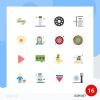 conjunto de 16 iconos de ui modernos símbolos signos para blog mente control infrarrojo texto paquete editable de elementos de diseño de vectores creativos