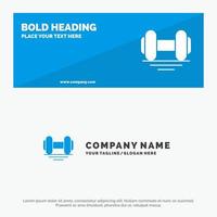 Dumbbell Fitness Gym Lift SOlid Icon Website Banner and Business Logo Template vector