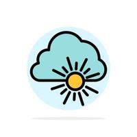 Cloud Nature Spring Sun Abstract Circle Background Flat color Icon vector