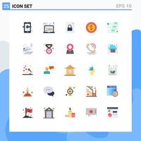 25 iconos creativos signos y símbolos modernos de correo electrónico fórmula efectivo dólar elementos de diseño vectorial editables vector