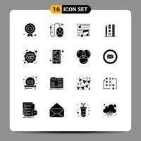 16 iconos creativos, signos y símbolos modernos de descuento, educación musical en línea, pluma, elementos de diseño vectorial editables vector