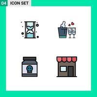 4 Creative Icons Modern Signs and Symbols of glass medical shopping love skull Editable Vector Design Elements