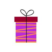 Purple gift box. Illustration for printing, backgrounds, covers and packaging. Image can be used for greeting cards, posters, stickers and textile. Isolated on white background. vector