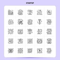 OutLine 25 Startup Icon set Vector Line Style Design Black Icons Set Linear pictogram pack Web and Mobile Business ideas design Vector Illustration