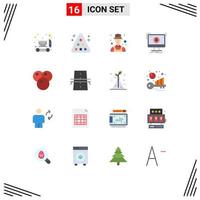 Set of 16 Commercial Flat Colors pack for cherry download avatar dlc addition Editable Pack of Creative Vector Design Elements