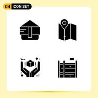 4 Creative Icons Modern Signs and Symbols of bag best map track premium Editable Vector Design Elements