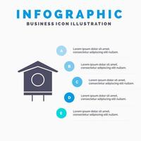 House Bird Birdhouse Spring Solid Icon Infographics 5 Steps Presentation Background vector