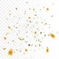 Golden confetti isolated. Festive background. vector