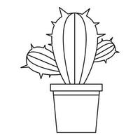 icono de planta de cactus, estilo de contorno vector
