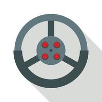 Steering wheel icon, flat style vector