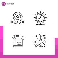 Outline Icon set. Pack of 4 Line Icons isolated on White Background for responsive Website Design Print and Mobile Applications. vector