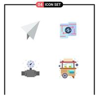 Pack of 4 Modern Flat Icons Signs and Symbols for Web Print Media such as paper plumber money phone food Editable Vector Design Elements