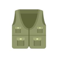 Fisherman hunter vest icon flat isolated vector