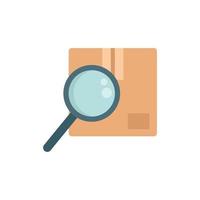 Search parcel icon flat isolated vector