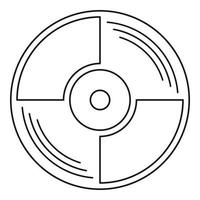 icono de disco de vinilo en blanco, estilo de contorno vector