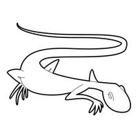 icono de lagarto enérgico, estilo de esquema vector