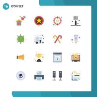 Universal Icon Symbols Group of 16 Modern Flat Colors of biology kitchen rank food drink Editable Pack of Creative Vector Design Elements