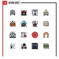 Set of 16 Modern UI Icons Symbols Signs for sign estate law hardware mobile Editable Creative Vector Design Elements