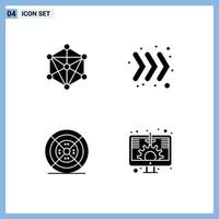 4 Creative Icons Modern Signs and Symbols of data printing machine keyboard digital Editable Vector Design Elements