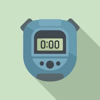 Digital stopwatch icon flat vector. Stop timer vector