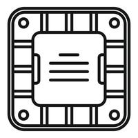 Digital cpu icon outline vector. Chip circuit vector
