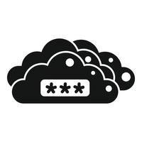 vector simple de icono de recuperación de contraseña de nube de datos. registro de la página