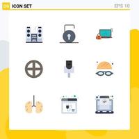 9 Creative Icons Modern Signs and Symbols of window household computer door login Editable Vector Design Elements